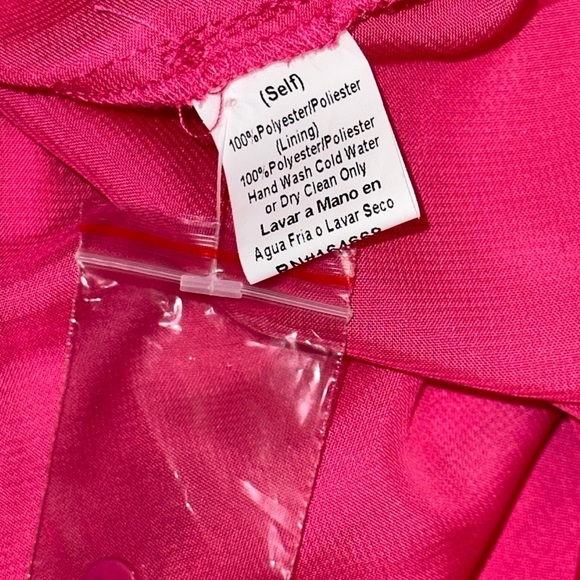 Symphony + Hot Pink Fushia Women's Size 2XL Dress Front Tie Slant Hemline NEW - Picture 10 of 12